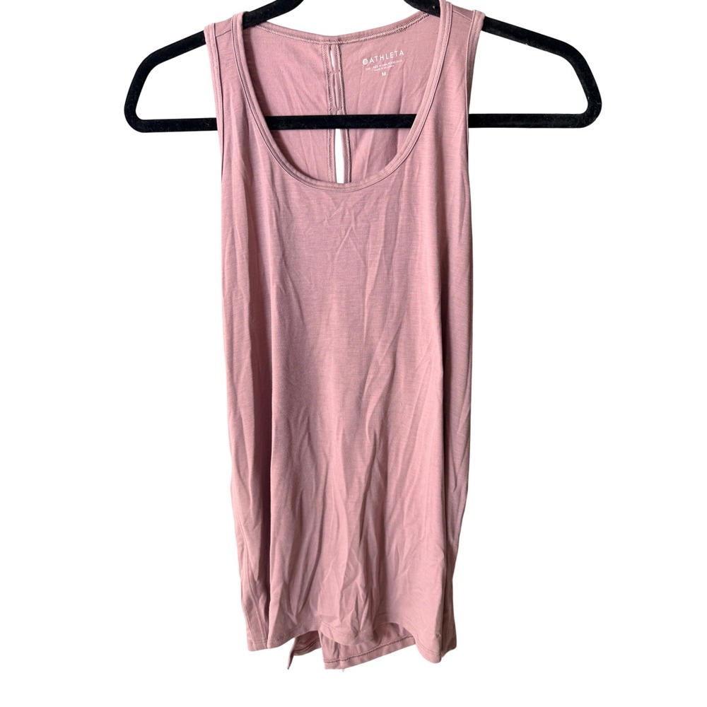 Athleta Essence Cross Back Tank Top Mauve Pink Size M